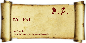Mát Pál névjegykártya